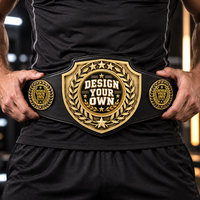 Fantasy Football League Championship Belt – Antique Shield – 3 Mylar Plates