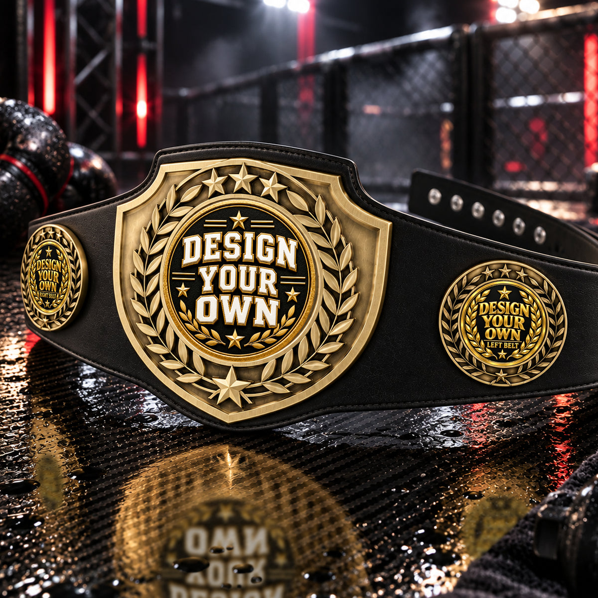 Fantasy Football League Championship Belt – Antique Shield – 3 Mylar Plates
