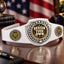 Custom Lacrosse Antique Shield Championship Belt in White - Design Your Own