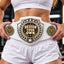 Custom Lacrosse Antique Shield Championship Belt in White - Design Your Own