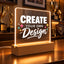 Custom Acrylic LED Night Light with Wooden Base - Design Your Own