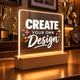 Custom Acrylic LED Night Light with Wooden Base - Design Your Own