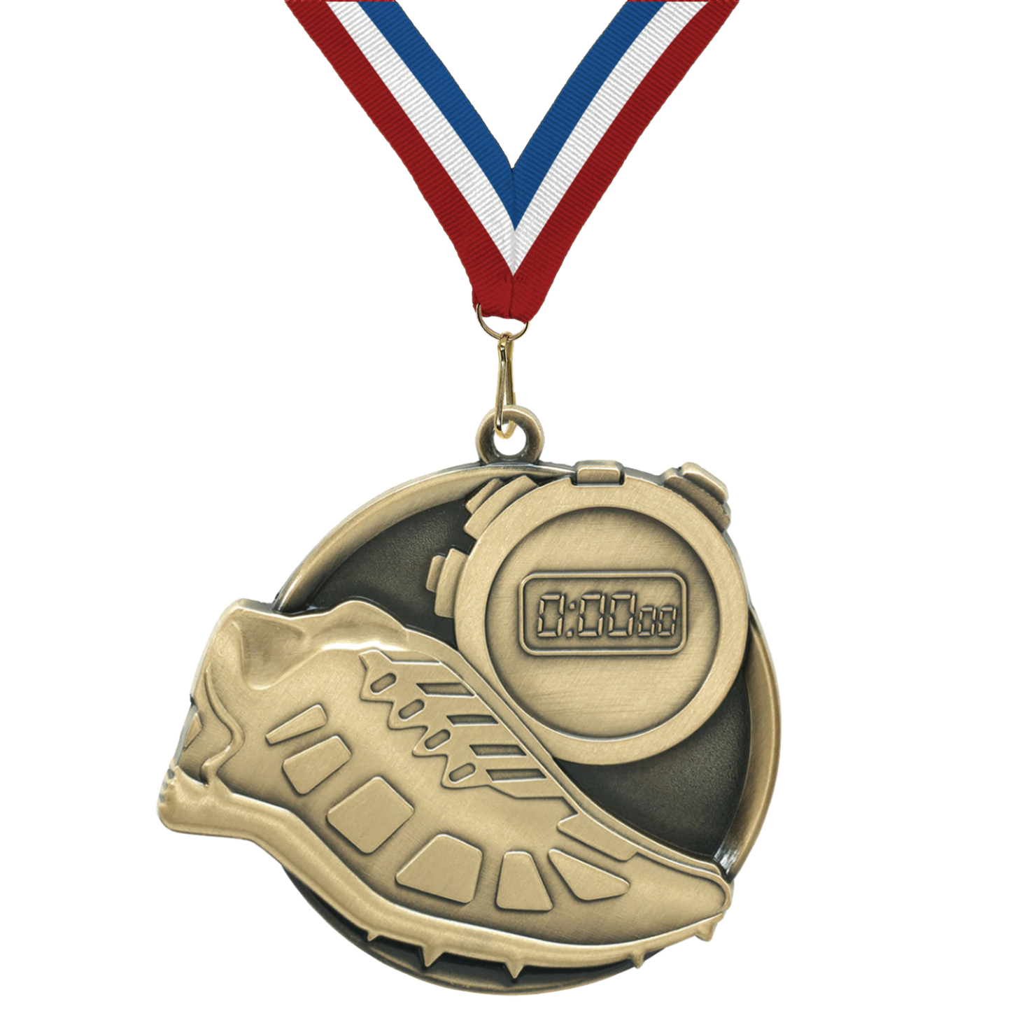 2.25" Track & Field Mega Medal – Gold, Silver & Bronze with 30 Ribbon Options