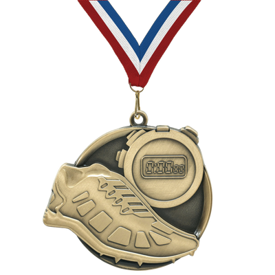 2.25" Track & Field Mega Medal – Gold, Silver & Bronze with 30 Ribbon Options