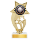 Baseball Under Star Resin Award – 7.25" Personalized Bright Gold Trophy
