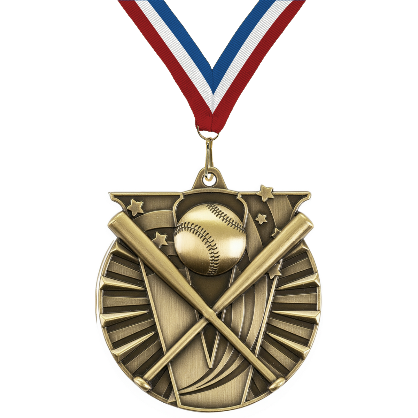 2" Victory Softball Medal – Gold, Silver & Bronze with Custom Ribbons in 30 Colors